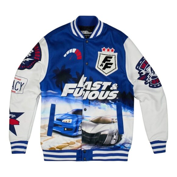 Reason Other - Reason x Fast & Furious Bomber Varsity Jacket Blue Men's